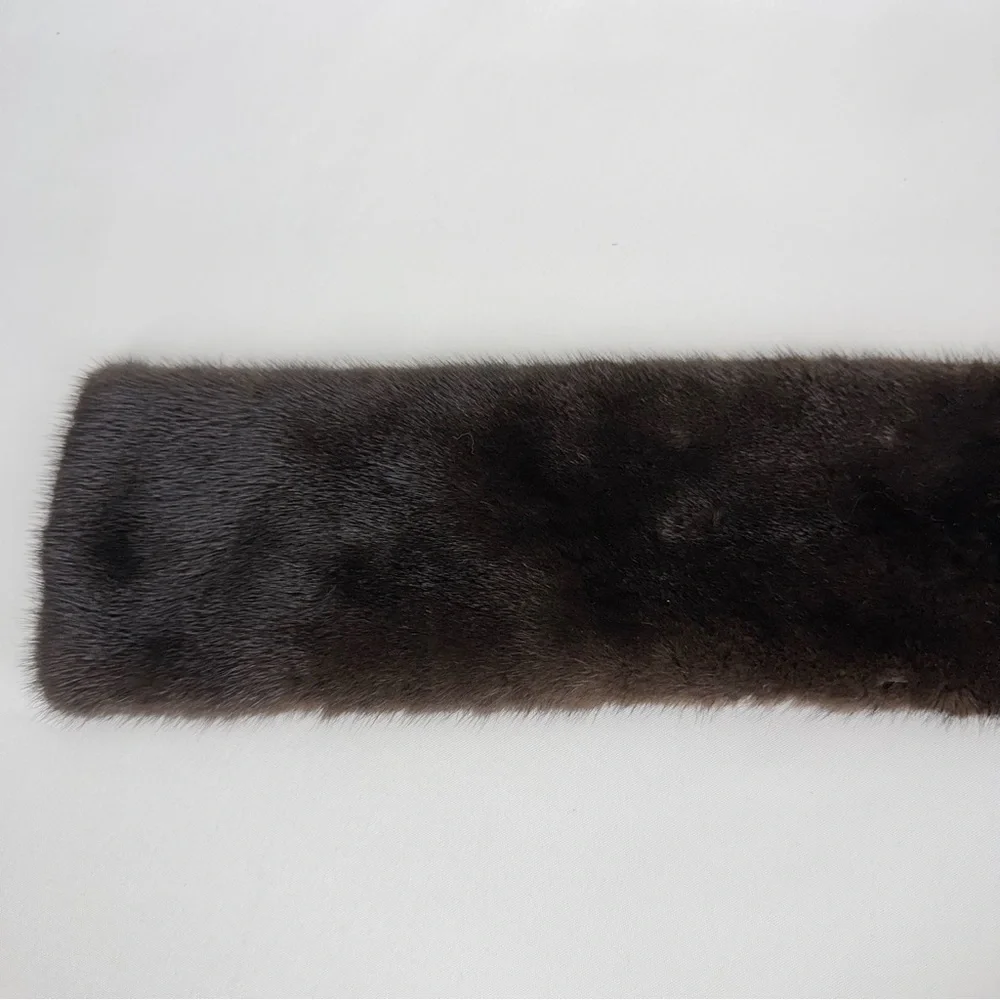 J. Mendel Brown Mink Scarf 4.5 x 38”